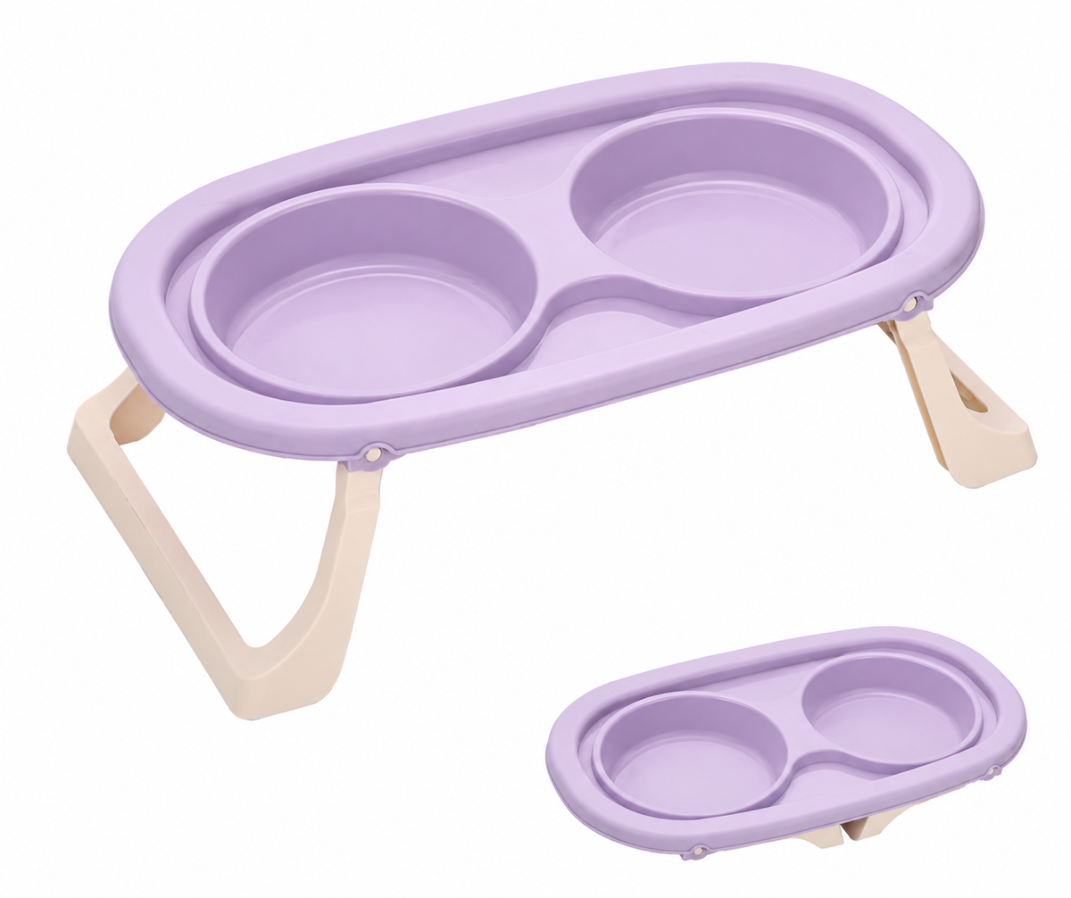 Foldable Elevated Double Pet Bowl