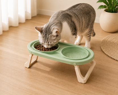 Foldable Elevated Double Pet Bowl
