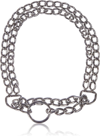 Chrome Plated Double Link Choke Chain Dog Collar