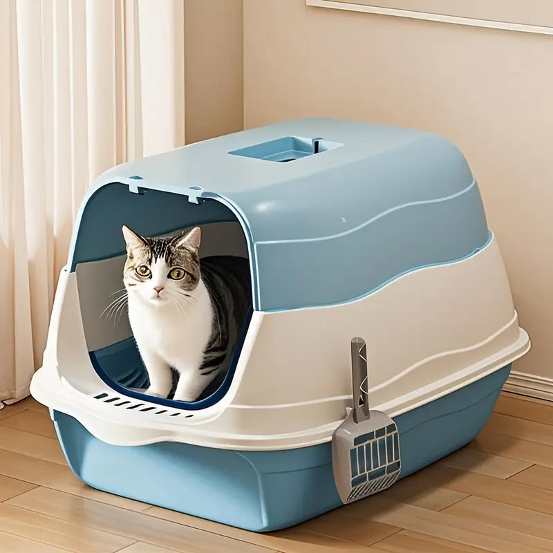 Colorful Kitten Covered Litter Box with Free Scoop