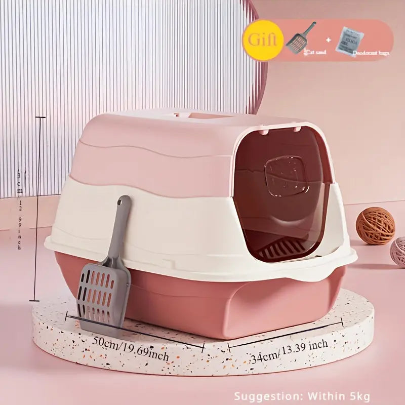 Colorful Kitten Covered Litter Box with Free Scoop