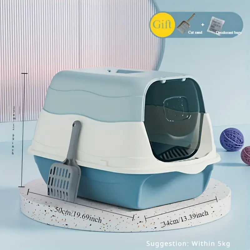 Colorful Kitten Covered Litter Box with Free Scoop