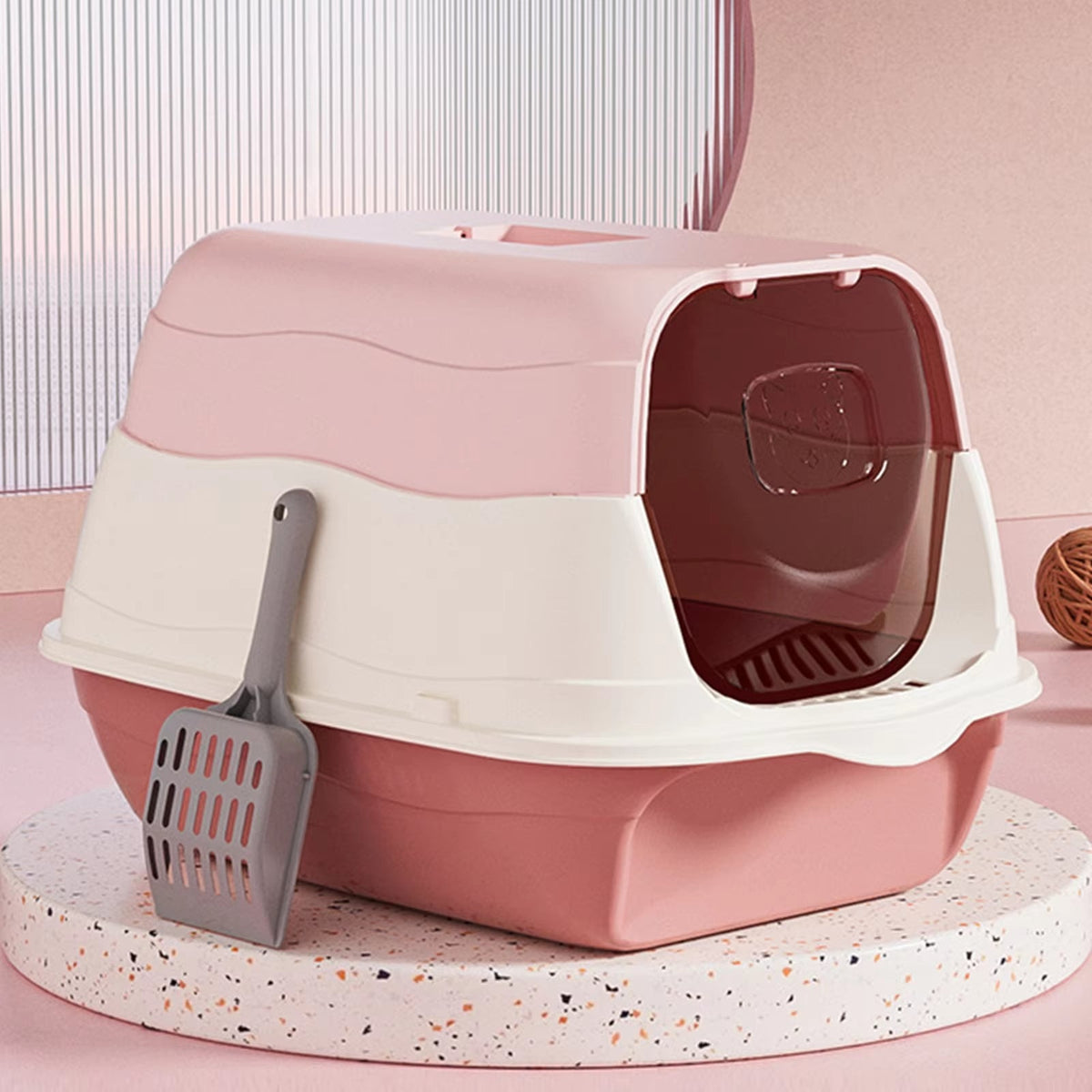 Colorful Kitten Covered Litter Box with Free Scoop