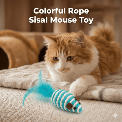 Colorful Rope Sisal Mouse Toy