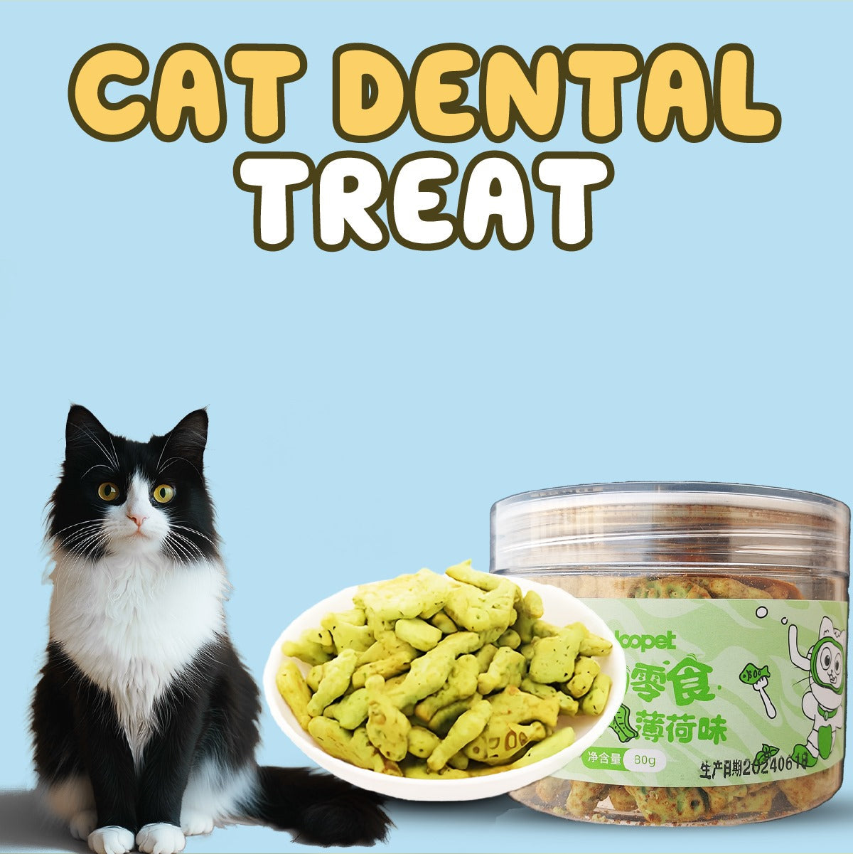 Cookeys Cat Dental Treats for Healthy Teeth with Catnip 80Grams