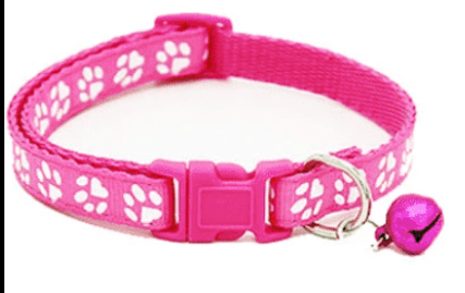 Cute Cat Printed Paws Collar with Bell Adjustable For Cats