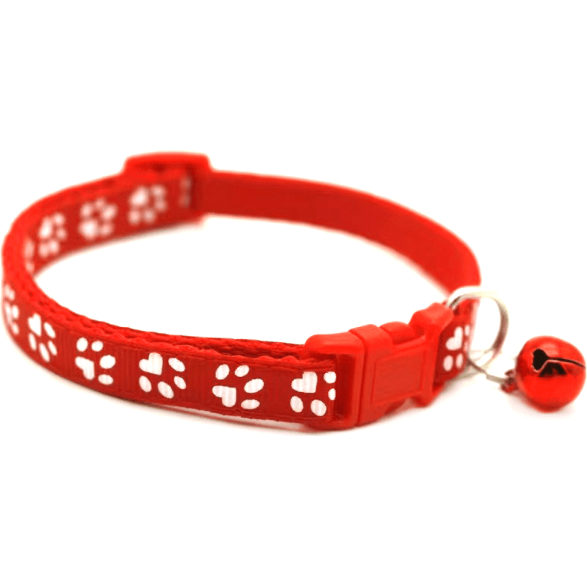 Cute Cat Printed Paws Collar with Bell Adjustable For Cats