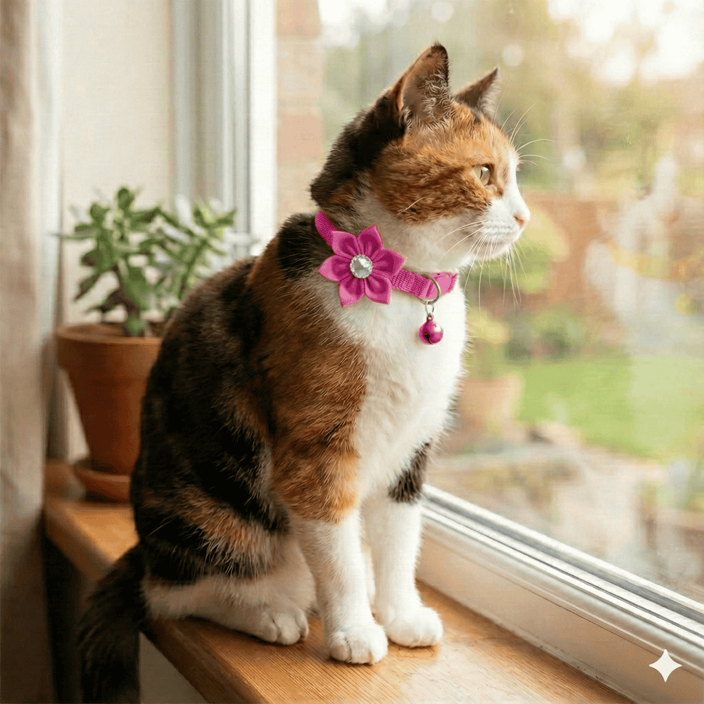 Diamond Flower Collar for Cats