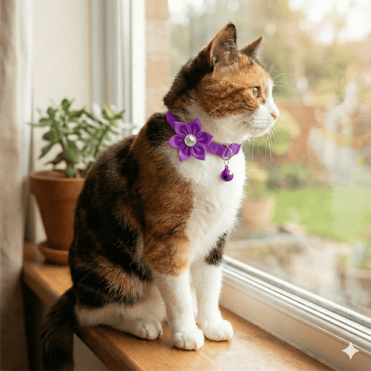 Diamond Flower Collar for Cats