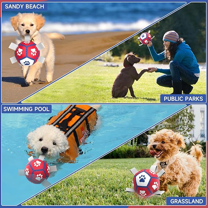 Dog Soccer Ball with Straps for Indoor Outdoor Play