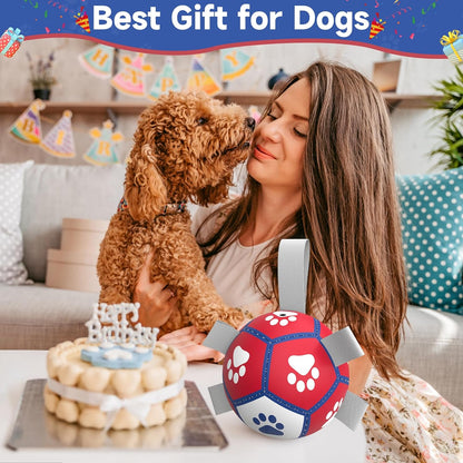 Dog Soccer Ball with Straps for Indoor Outdoor Play