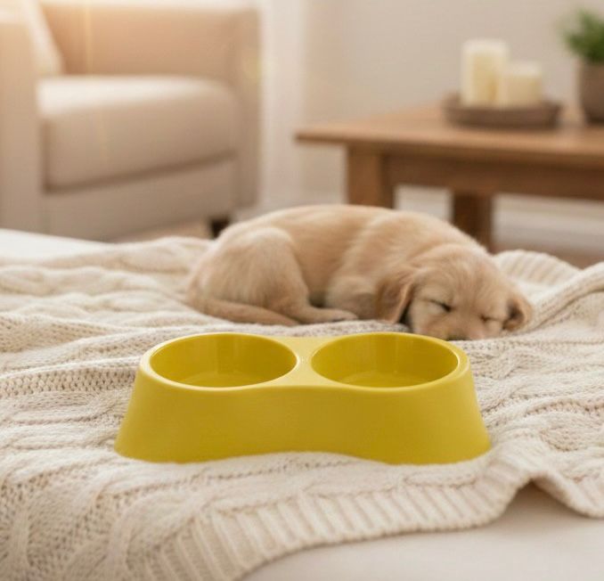 Elegant Double Bowl For Cats & Puppies