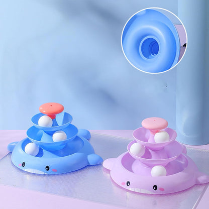 Four-Layer Space Tower With Feather Teaser Stick