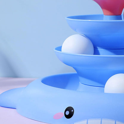 Four-Layer Space Tower With Feather Teaser Stick