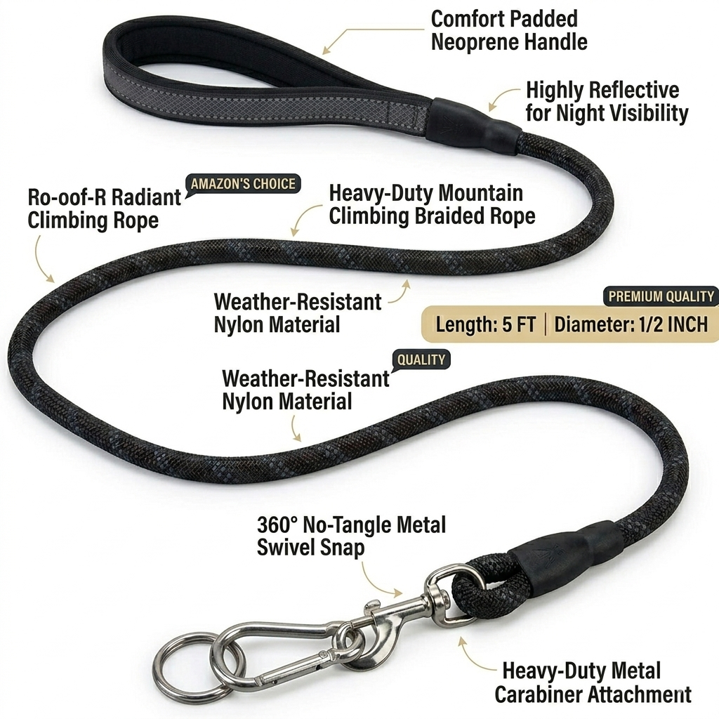 Imported Large Size Rope Leash for Adult Dogs