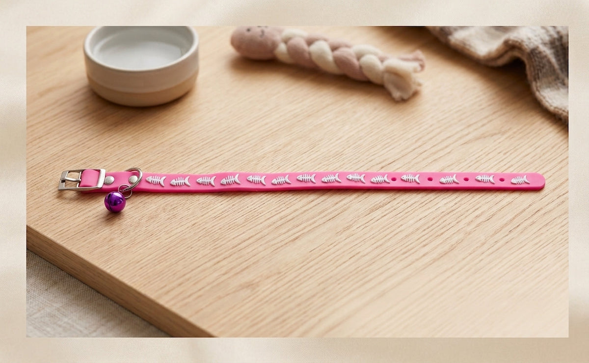 Fish/Cat Design Silicone Cat Collar