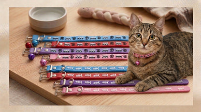 Fish/Cat Design Silicone Cat Collar