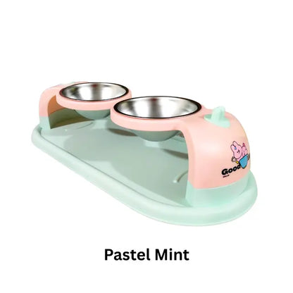 Good Mood 2-in-1 Elevated Stainless Steel Bowl For Food and Water
