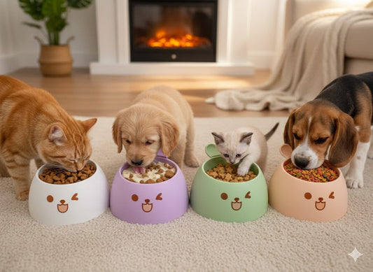 HappyFace Elevated Bowl for Cats & Kitten