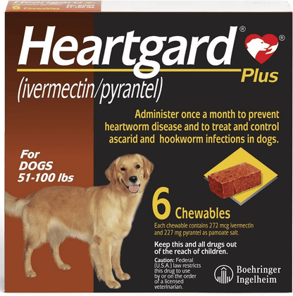 Heartgard Plus Chew for Dogs, 51-100 lbs * 1 Tablet