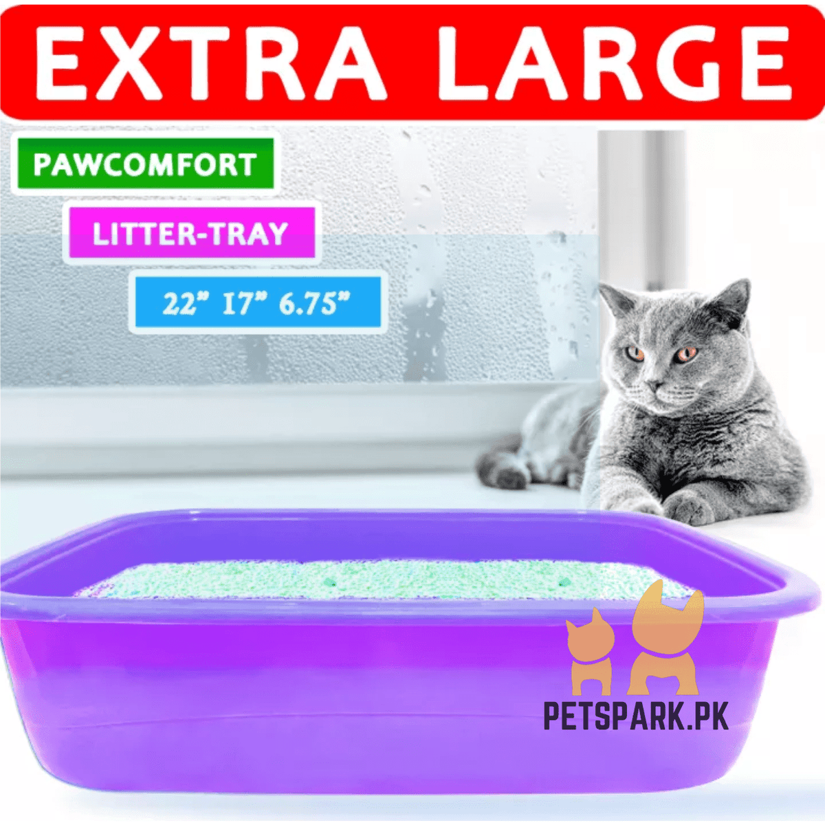 PawComfort Large Litter Tray for Adult Large Cat