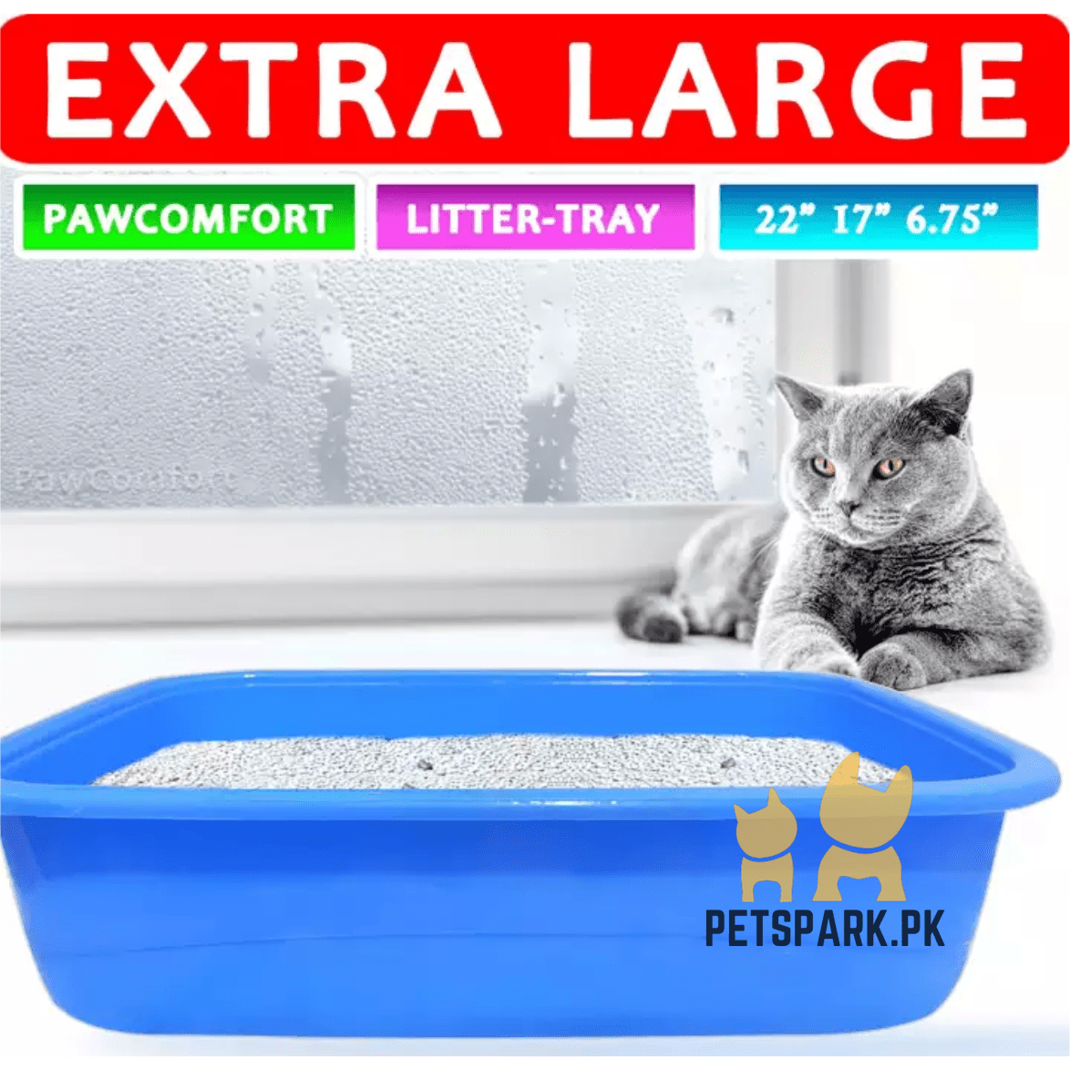 PawComfort Large Litter Tray for Adult Large Cat