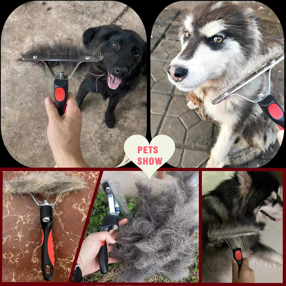 Large Undercoat Rake Comb for Deshedding Dogs & Cats