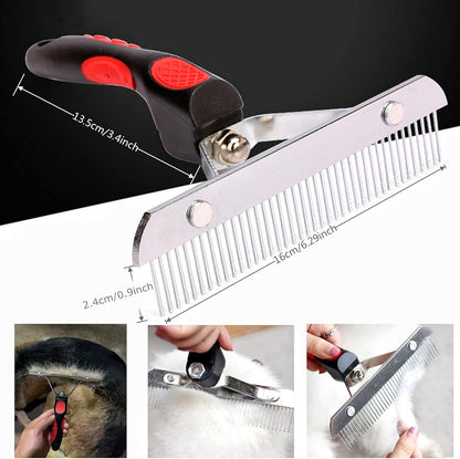 Large Undercoat Rake Comb for Deshedding Dogs & Cats