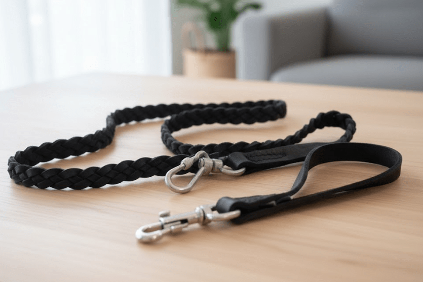 Leather Braided Leash For Dogs