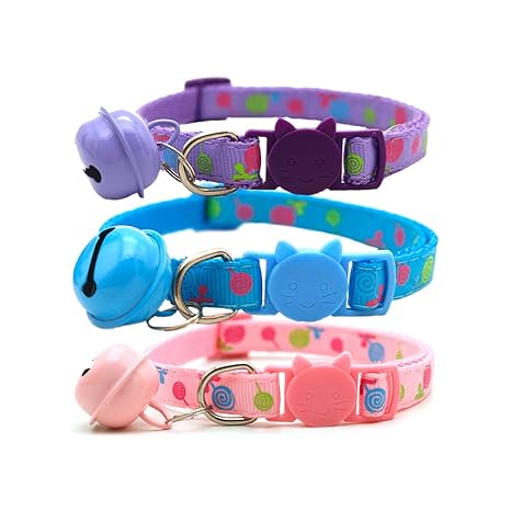Lollipop Print Design Cat Collar With Bell