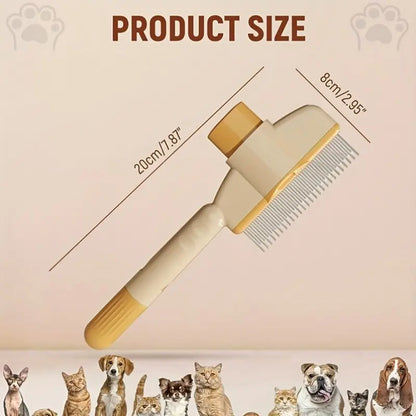 Long Head Self-Clean Pet Grooming Comb