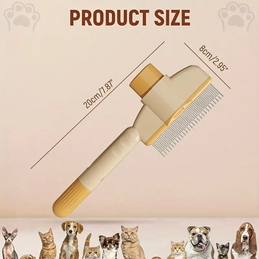 Long Head Self-Clean Pet Grooming Comb