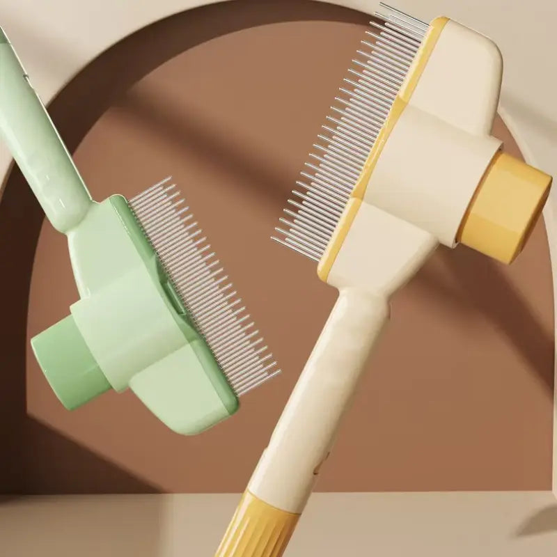 Long Head Self-Clean Pet Grooming Comb