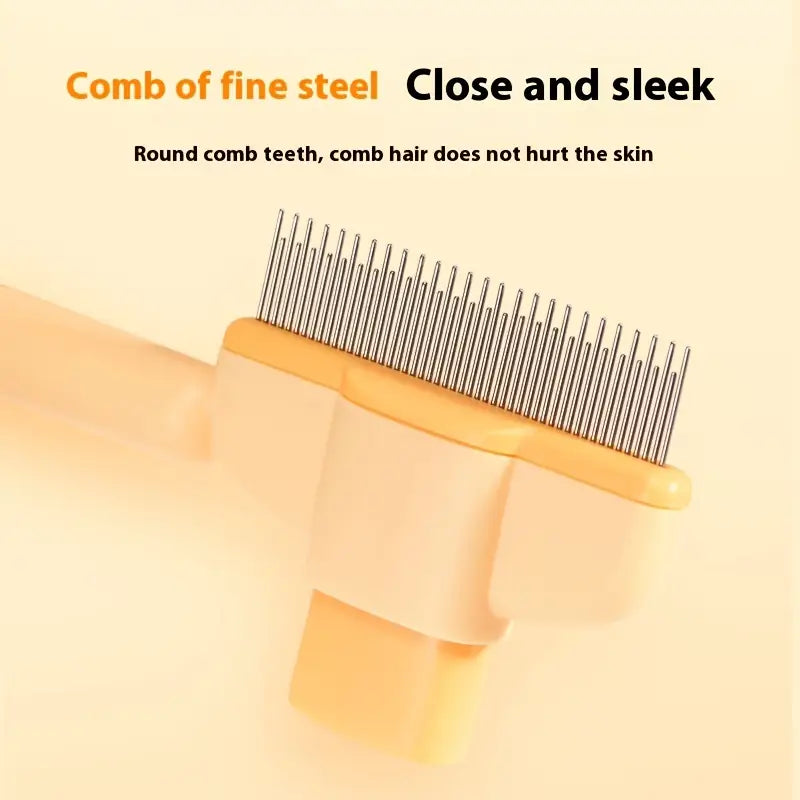 Long Head Self-Clean Pet Grooming Comb