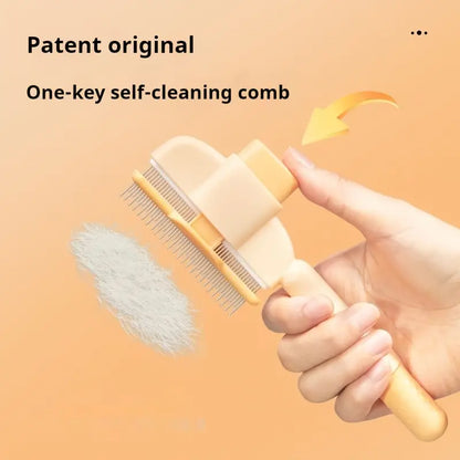 Long Head Self-Clean Pet Grooming Comb