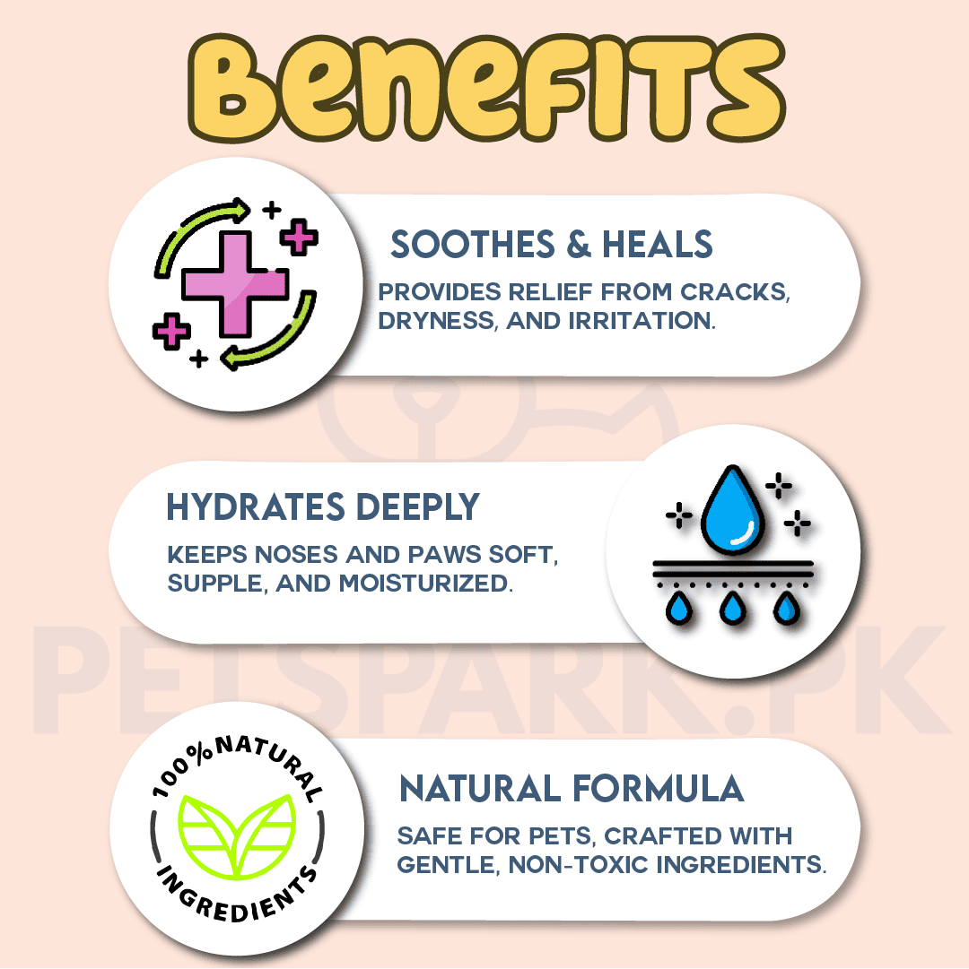 Natural Pet Paw Balm with Shea Butter and Vit E