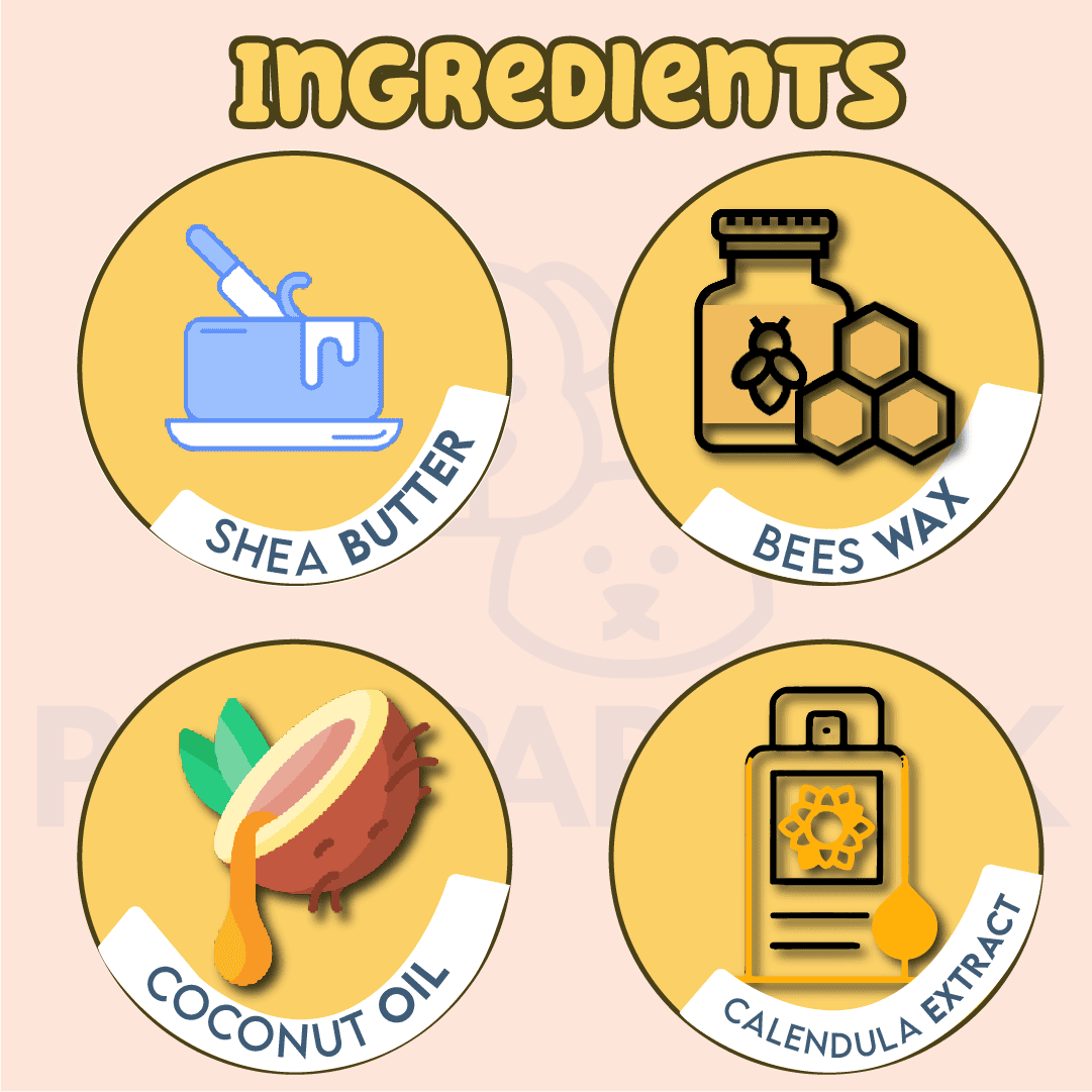 Natural Pet Paw Balm with Shea Butter and Vit E