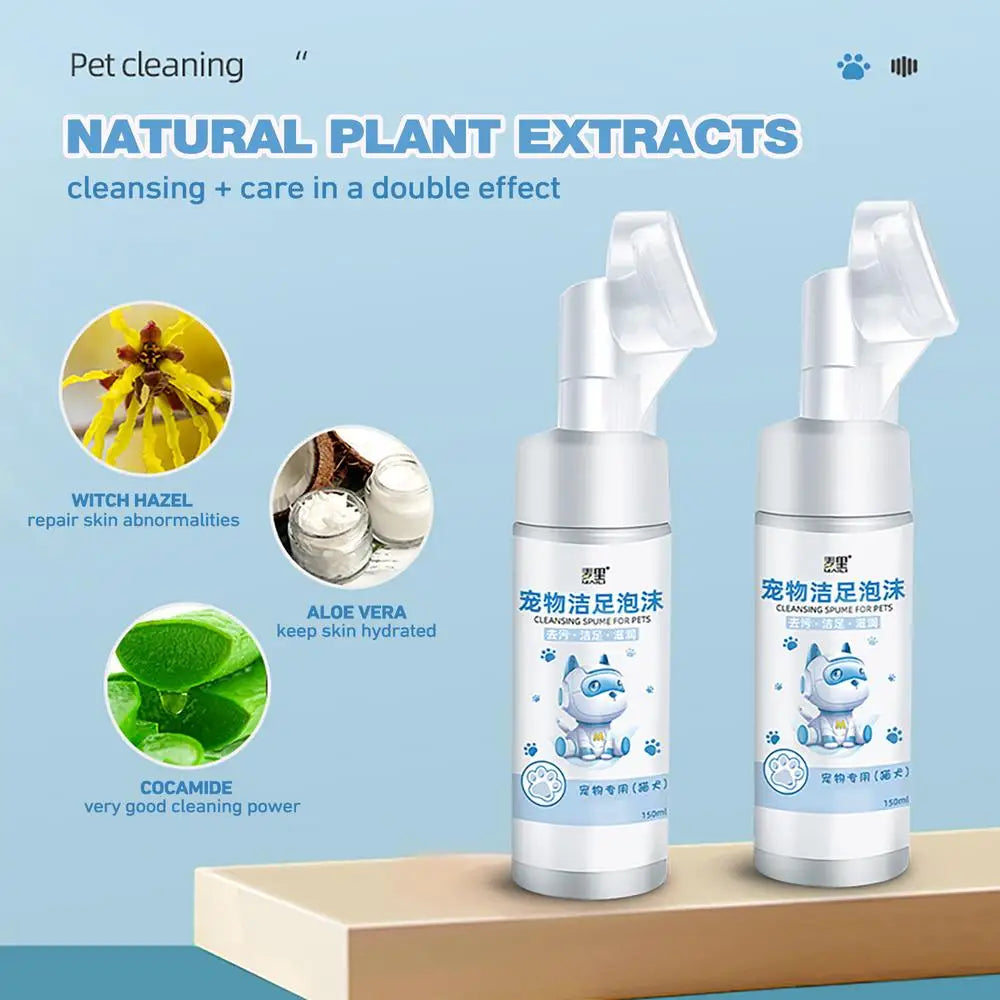 No-Rinse Pets Foaming Cleanser with Brush Head - 150ml