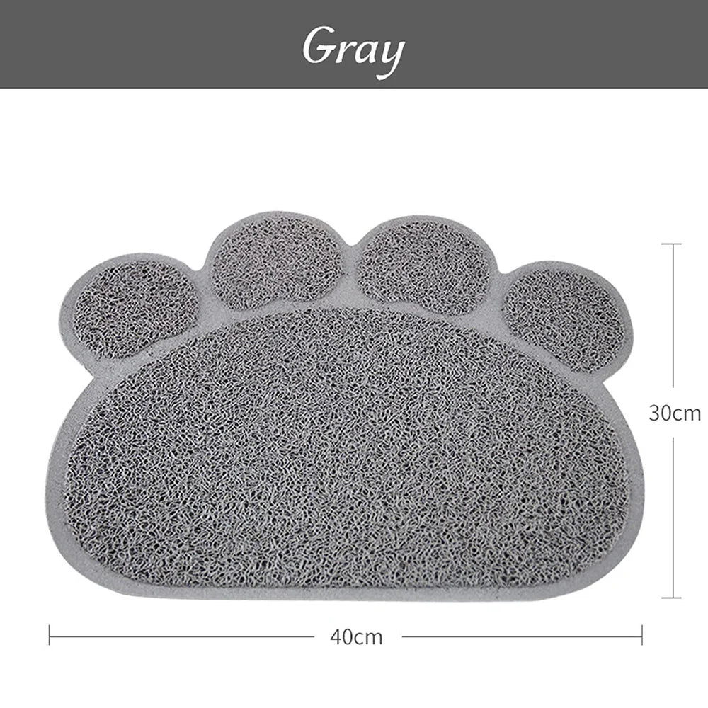 Non-Slip Paw Shaped Mat for Cat Litter Tray or Food Bowls
