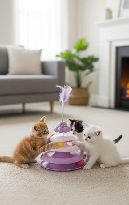 PawSpin Track Tower for Cats