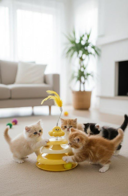 PawSpin Track Tower for Cats