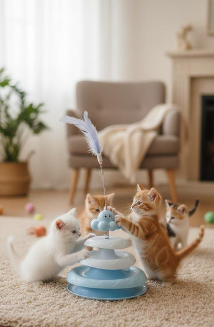 PawSpin Track Tower for Cats