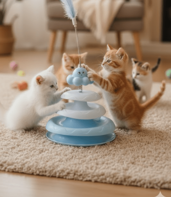 PawSpin Track Tower for Cats
