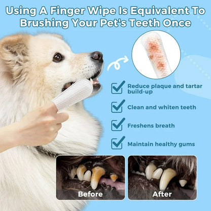 Pet Dental Cleaning Finger Wipes(Pack of 3)
