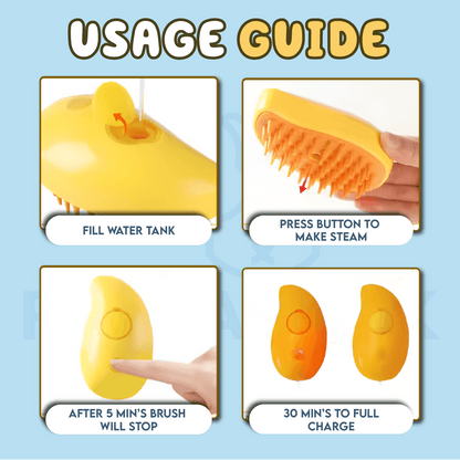 Pet Soft Steamy Brush for Removing Tangled And Loose Hair