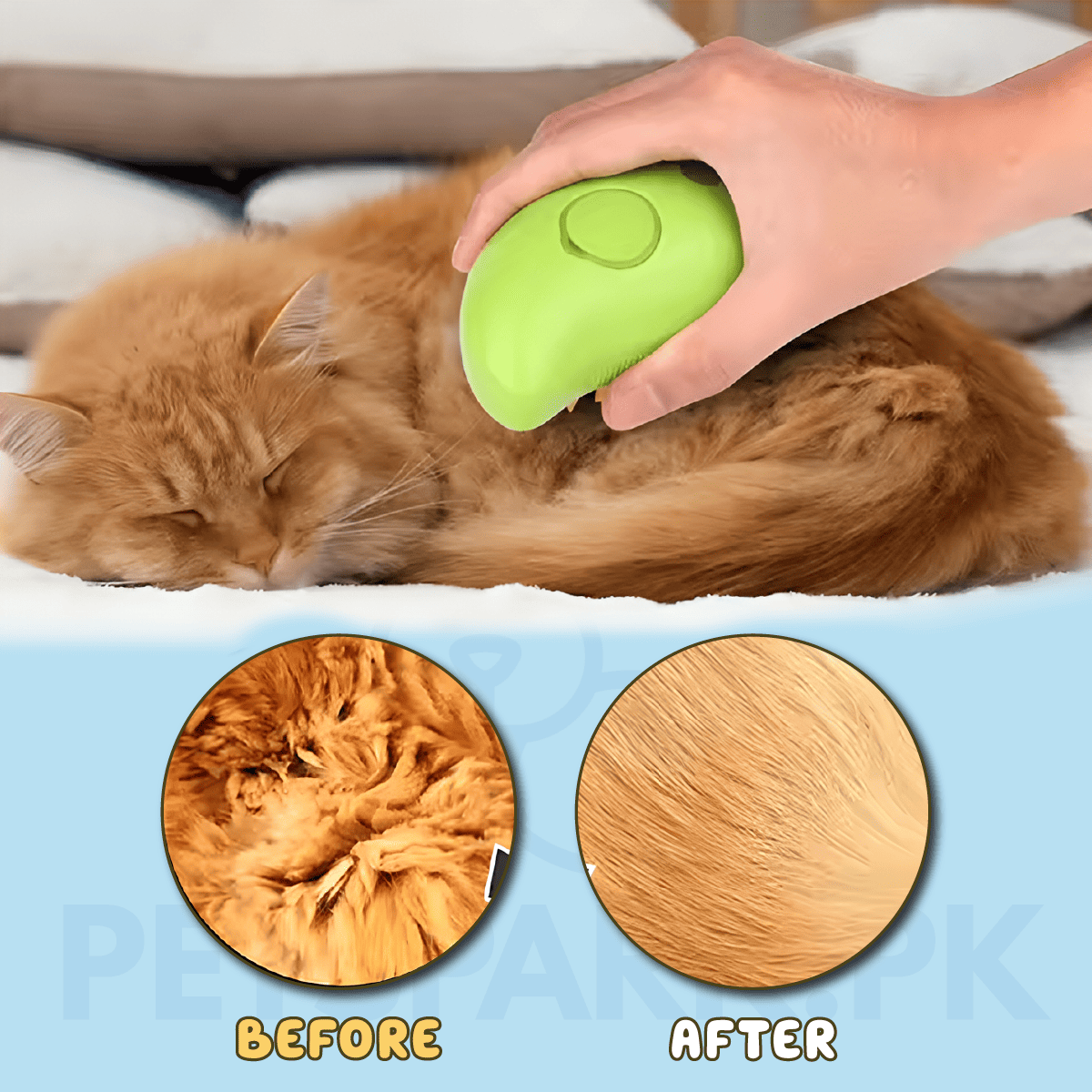 Pet Soft Steamy Brush for Removing Tangled And Loose Hair