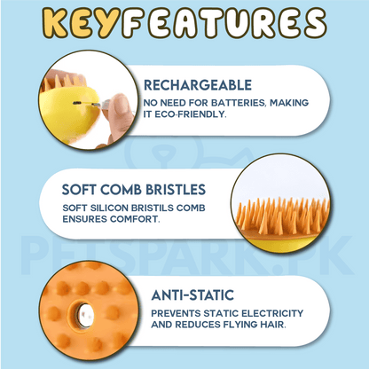 Pet Soft Steamy Brush for Removing Tangled And Loose Hair