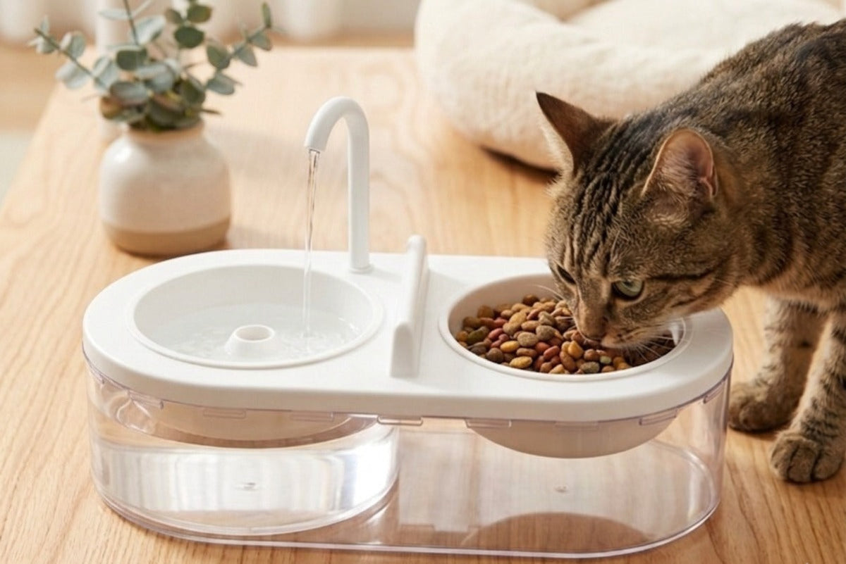 Pet Water And Food Dispenser With Tap