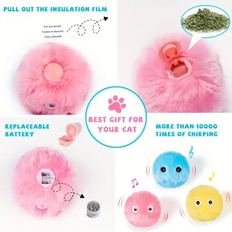 Petgravity Smart Touch Catnip Ball Toy (Pack of 3)