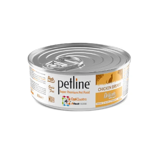 Petline Wet Cat Food - Chicken 80 Gram Pate - Grain Free